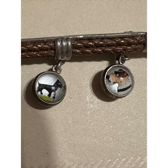 Art Deco Essex Crystal Reverse Painted Intaglio Pin Terrier Dog - Picture 4 of 7